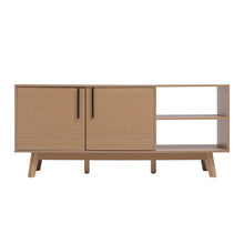 Load image into Gallery viewer, Wooden TV Stand with Storage Cabinet and Open Shelves Living and Home