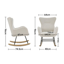 Load image into Gallery viewer, Comfy Sherpa Upholstered Rocking Accent Chair with High Backrest and Armrests