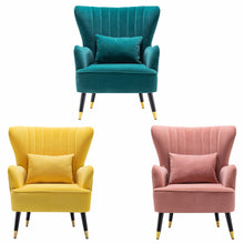 Load image into Gallery viewer, Comfortable Velvet Wingback Armchair with Cushion Wingback Chairs Living and Home