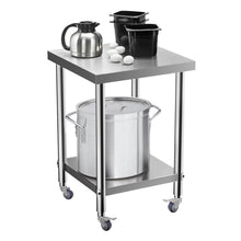Load image into Gallery viewer, 2 Tier Commercial Kitchen Prep & Work Stainless Steel Table Commercial Work Tables Living and Home