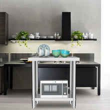 Load image into Gallery viewer, 2 Tier Commercial Kitchen Prep & Work Stainless Steel Table Commercial Work Tables Living and Home