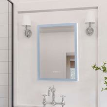 Load image into Gallery viewer, Anti-Fog Aluminum LED Touch Switch Bathroom Vanity Mirror with Clock Bathroom Mirrors Living and Home