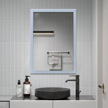 Load image into Gallery viewer, Anti-Fog Aluminum LED Touch Switch Bathroom Vanity Mirror with Clock Bathroom Mirrors Living and Home