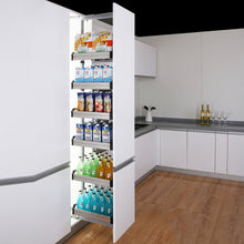 Load image into Gallery viewer, 6-Tier Metal Kitchen Cabinet Basket Shelf Tall Pull-out Basket Shelves Kitchen Shelves Living and Home Panel Baskets W 25cm