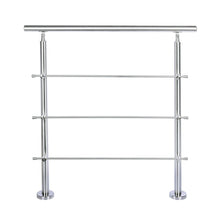 Load image into Gallery viewer, Silver Floor Mount Stainless Steel Handrail for Slopes and Stairs Living and Home