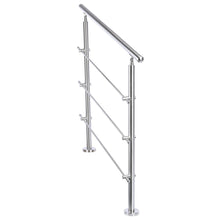 Load image into Gallery viewer, Silver Floor Mount Stainless Steel Handrail for Slopes and Stairs Living and Home