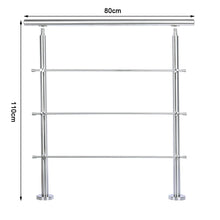 Load image into Gallery viewer, Silver Floor Mount Stainless Steel Handrail for Slopes and Stairs Living and Home