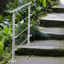 Load image into Gallery viewer, Silver Floor Mount Stainless Steel Handrail for Slopes and Stairs Living and Home