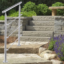 Load image into Gallery viewer, Silver Floor Mount Stainless Steel Handrail for Slopes and Stairs Living and Home