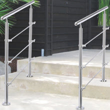 Load image into Gallery viewer, Silver Floor Mount Stainless Steel Handrail for Slopes and Stairs Living and Home