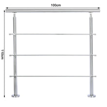 Load image into Gallery viewer, Silver Floor Mount Stainless Steel Handrail for Slopes and Stairs Living and Home