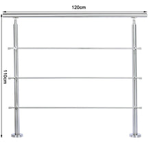 Load image into Gallery viewer, Silver Floor Mount Stainless Steel Handrail for Slopes and Stairs Living and Home