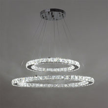 Load image into Gallery viewer, Modern 2-Tier Adjustable Crystal LED Pendant Light