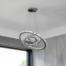 Load image into Gallery viewer, Pendant White LED Crystal Chandelier 2/3 Ring Design Ceiling Light Lighting Lamp-Non-Dimmable Pendants Living and Home