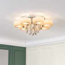 Load image into Gallery viewer, Ceiling Light Semi-Flush Mount, Cylindrical Acrylic Lampshades, Crystal Drops Ceiling Lights Living and Home