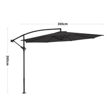Load image into Gallery viewer, 3M Black Sun Parasol Hanging Banana Umbrella Parasols Living and Home Only Parasol