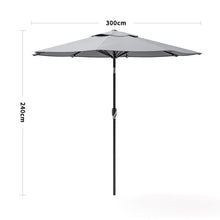 Load image into Gallery viewer, Copy of 3M Backyard Sunshade Parasol Garden Tilt Umbrella with Crank Parasols Living and Home Light Grey