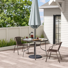 Load image into Gallery viewer, Garden Ripple Round Table With Umbrella Hole Or 2/4/6 Stacking Chairs Garden Dining Sets Living and Home