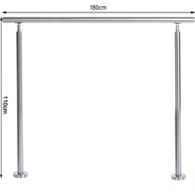 Load image into Gallery viewer, Silver Floor Mount Stainless Steel Handrail for Slopes and Stairs Garden Fences & Wall Hedges Living and Home Without Cross Bar