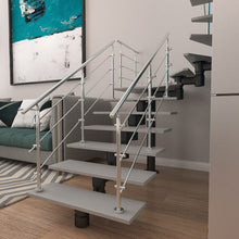 Load image into Gallery viewer, 240cm Floor Mount Stainless Steel Handrail for Slopes and Stairs Handrails Living and Home 3 cross bar