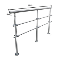 Load image into Gallery viewer, 240cm Floor Mount Stainless Steel Handrail for Slopes and Stairs Handrails Living and Home 2 cross bar