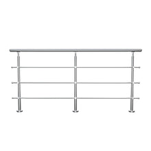 Load image into Gallery viewer, Silver Floor Mount Stainless Steel Handrail for Slopes and Stairs Garden Fences & Wall Hedges Living and Home