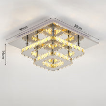 Load image into Gallery viewer, Modern Double-tiers Median-size Crystal LED Ceiling Light