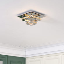 Load image into Gallery viewer, Modern Square Tiered Crystal Ceiling Light Ceiling Lights Living and Home