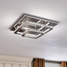 Load image into Gallery viewer, Modern Square Tiered Crystal Ceiling Light Ceiling Lights Living and Home W 50 x L 50 x H 14 cm Non-Dimmable (White Glow)