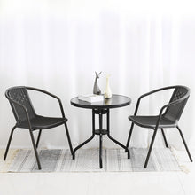 Load image into Gallery viewer, PE Rattan Stacking Garden Chairs Set of 2
