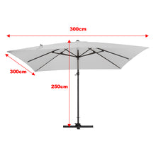 Load image into Gallery viewer, Large Square Canopy Rotating Outdoor Cantilever Parasol with Square Base