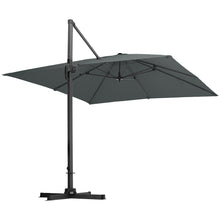Load image into Gallery viewer, Large Square Canopy Rotating Outdoor Cantilever Parasol with Base