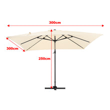 Load image into Gallery viewer, Large Square Canopy Rotating Outdoor Cantilever Parasol with Square Base