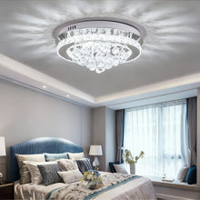Load image into Gallery viewer, Crystal Round Crystal-droplets LED Semi Flush Mount Ceiling Light