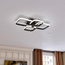 Load image into Gallery viewer, Black Frame 4-Head Square Led Ceiling Light Modern Acrylic Chandelier Lamp Ceiling Lights Living and Home Cool White 60W