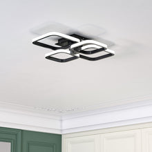 Load image into Gallery viewer, Black Frame 4-Head Square Led Ceiling Light Modern Acrylic Chandelier Lamp Ceiling Lights Living and Home