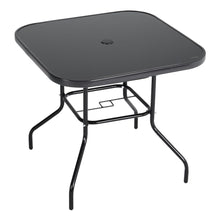 Load image into Gallery viewer, Metallic and Tempered Glass Garden Table with Parasol Hole Outdoor