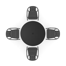 Load image into Gallery viewer, Outdoor Round Dining Set Tempered Glass Table and Rattan Chairs Garden Dining Sets Living and Home