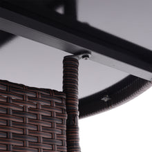 Load image into Gallery viewer, Garden Wicker Tempered Glass Table with Parasol Hole