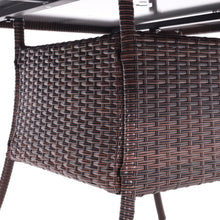 Load image into Gallery viewer, Garden Wicker Tempered Glass Table with Parasol Hole