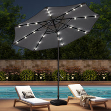 Load image into Gallery viewer, Dark Grey 3m Iron Garden Parasol Sun Umbrella With Solar LED Lights