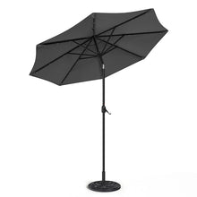 Load image into Gallery viewer, Black 3m Iron Garden Parasol Sun Umbrella With Solar LED Lights Parasols & Rain Umbrellas Living and Home
