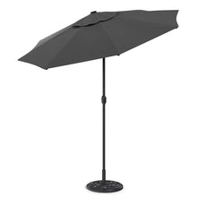 Load image into Gallery viewer, Black 3m Iron Garden Parasol Sun Umbrella With Solar LED Lights Parasols & Rain Umbrellas Living and Home