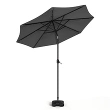 Load image into Gallery viewer, Black 3m Iron Garden Parasol Sun Umbrella With Solar LED Lights Parasols & Rain Umbrellas Living and Home