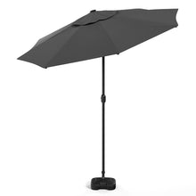 Load image into Gallery viewer, Black 3m Iron Garden Parasol Sun Umbrella With Solar LED Lights Parasols & Rain Umbrellas Living and Home