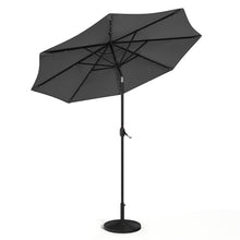 Load image into Gallery viewer, Black 3m Iron Garden Parasol Sun Umbrella With Solar LED Lights Parasols & Rain Umbrellas Living and Home