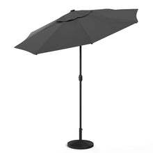 Load image into Gallery viewer, Black 3m Iron Garden Parasol Sun Umbrella With Solar LED Lights Parasols & Rain Umbrellas Living and Home