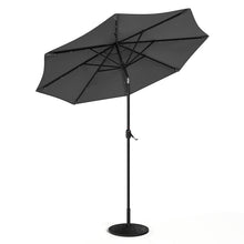 Load image into Gallery viewer, Black 3m Iron Garden Parasol Sun Umbrella With Solar LED Lights Parasols & Rain Umbrellas Living and Home