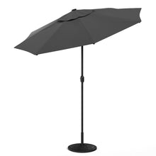 Load image into Gallery viewer, Black 3m Iron Garden Parasol Sun Umbrella With Solar LED Lights Parasols & Rain Umbrellas Living and Home