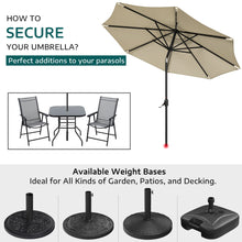 Load image into Gallery viewer, Beige 3m Patio Garden Parasol Sun Umbrella Sunshade Canopy With Solar LED Lights Parasols & Rain Umbrellas Living and Home